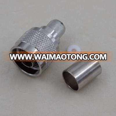 RF coaxial N male crimp connector for LMR400 cable (inner non solder)